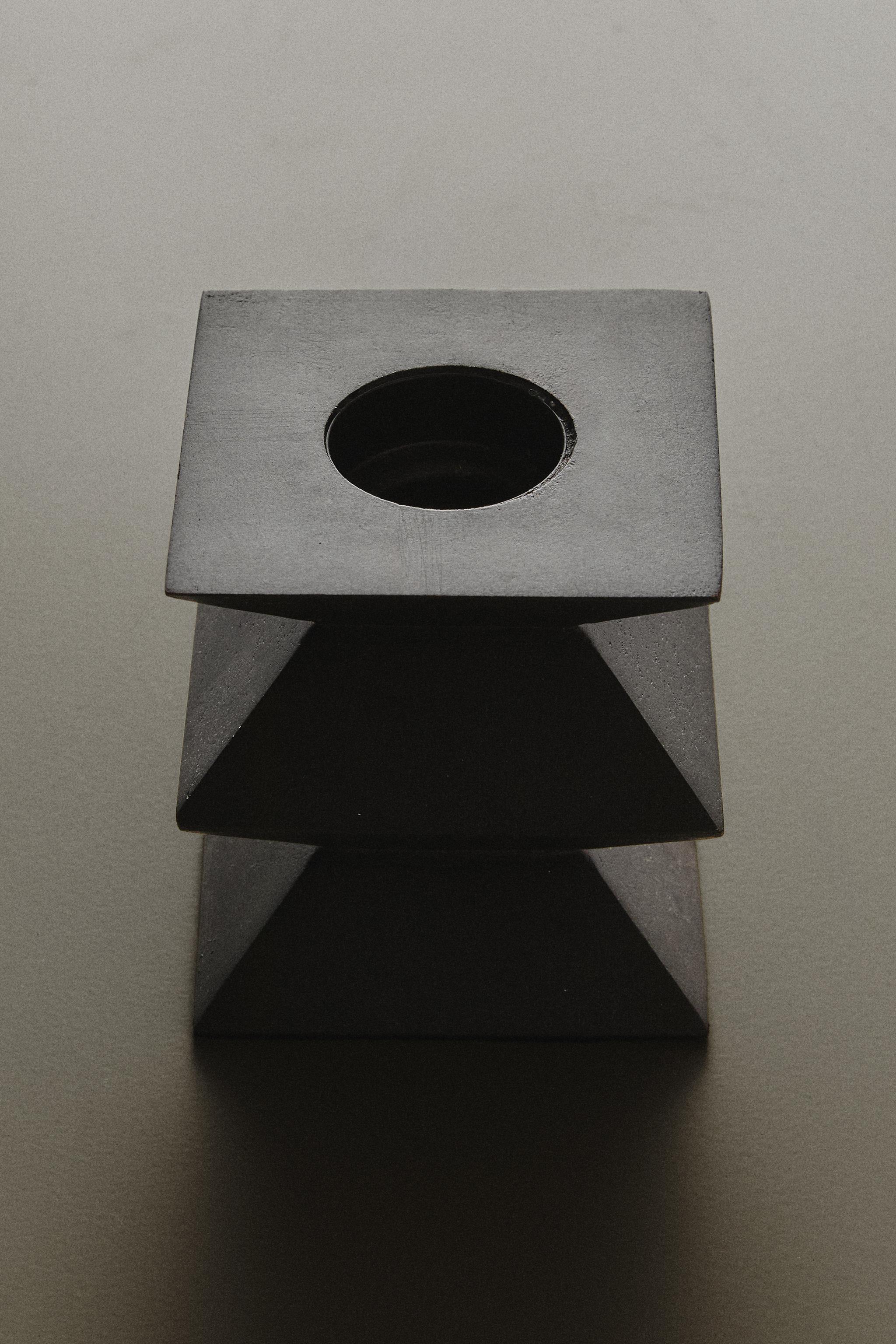 WOODEN PRISM CANDLESTICK